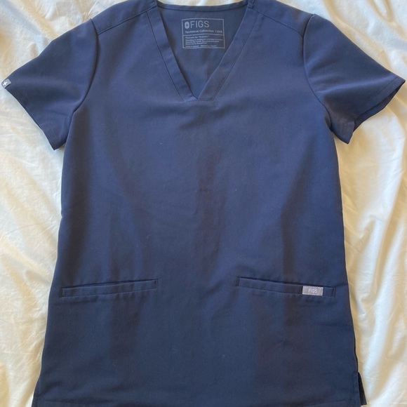 Figs Tops Figs Womens Quiet Navy Blue Scrub Top Poshmark